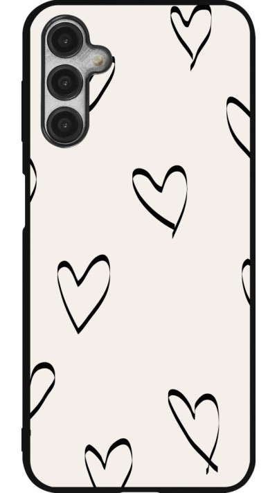 Samsung Galaxy A14 5G Case Hülle - Silikon schwarz Valentine 2023 minimalist hearts Samsung Galaxy A14 5G Case Hülle - Silikon schwarz Valentine 2023 minimalist hearts