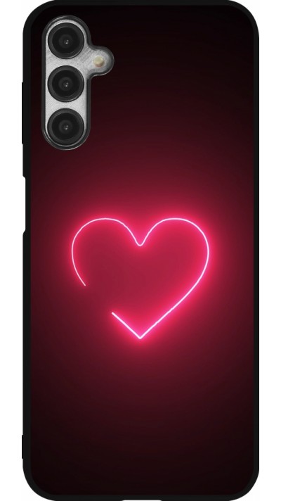 Samsung Galaxy A14 5G Case Hülle - Silikon schwarz Valentine 2023 single neon heart Samsung Galaxy A14 5G Case Hülle - Silikon schwarz Valentine 2023 single neon heart