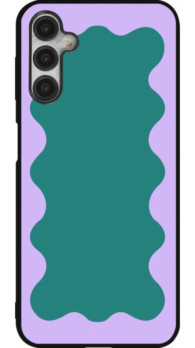 Samsung Galaxy A14 5G Case Hülle - Silikon schwarz Wavy Rectangle Green Purple Samsung Galaxy A14 5G Case Hülle - Silikon schwarz Wavy Rectangle Green Purple