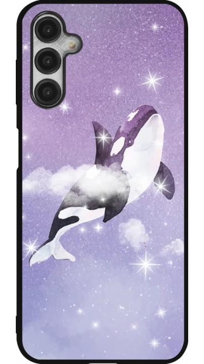 Samsung Galaxy A14 5G Case Hülle - Silikon schwarz Whale in sparking stars Samsung Galaxy A14 5G Case Hülle - Silikon schwarz Whale in sparking stars