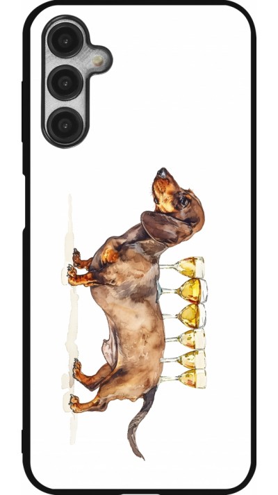 Samsung Galaxy A14 5G Case Hülle - Silikon schwarz Wine Teckel