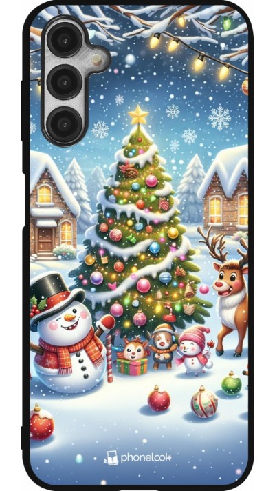 Samsung Galaxy A14 5G Case Hülle - Silikon schwarz Weihnachten 2023 Schneemann und Tannenbaum Samsung Galaxy A14 5G Case Hülle - Silikon schwarz Weihnachten 2023 Schneemann und Tannenbaum