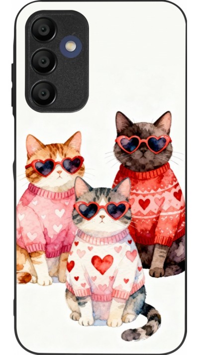 Coque Samsung Galaxy A15 - Silicone rigide noir Saint Valentines Day 26 Cat Love