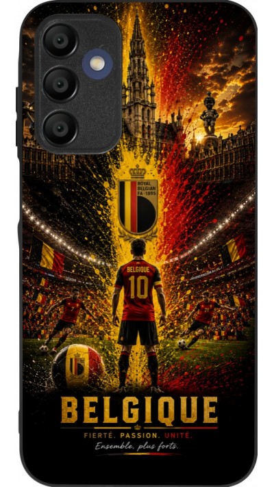 Coque Samsung Galaxy A15 - Silicone rigide noir Football Belgique splash 2026