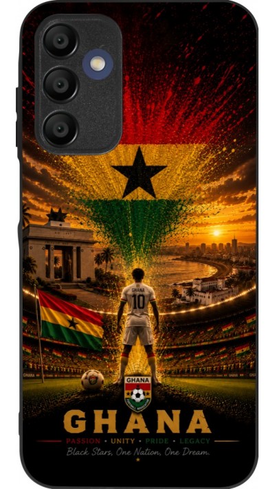 Coque Samsung Galaxy A15 - Silicone rigide noir Football Ghana splash 2026