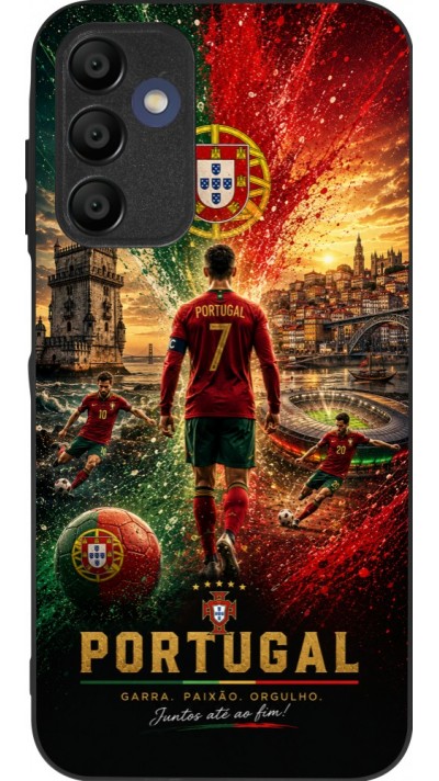 Coque Samsung Galaxy A15 - Silicone rigide noir Football Portugal splash 2026