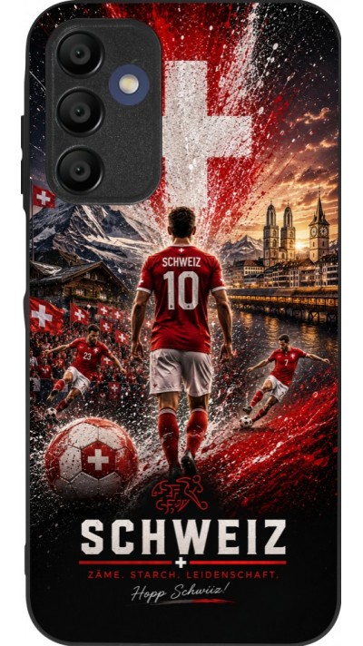 Coque Samsung Galaxy A15 - Silicone rigide noir Football Schweiz splash 2026