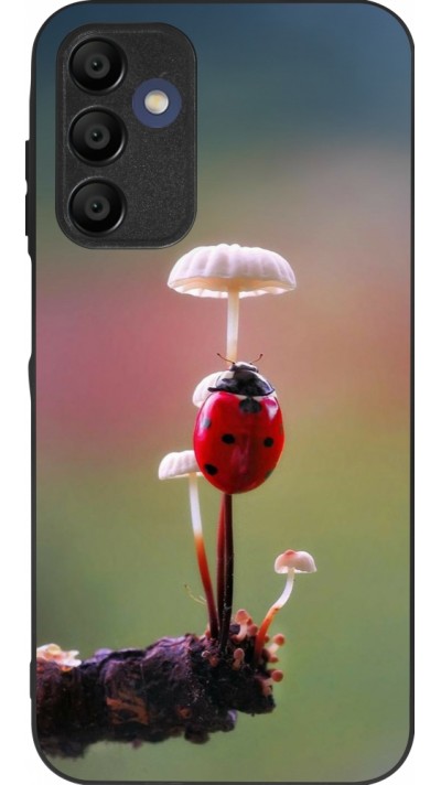 Coque Samsung Galaxy A15 - Silicone rigide noir Ladybird on a mushroom Spring 2026