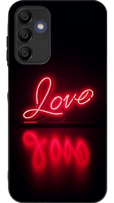 Samsung Galaxy A15 Case Hülle - Silikon schwarz Valentine 2025 Neon Liebe