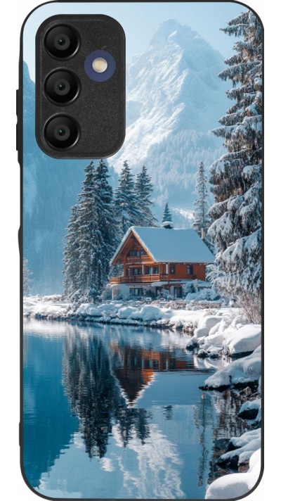 Samsung Galaxy A15 Case Hülle - Silikon schwarz Winter 25 Winter house forest day