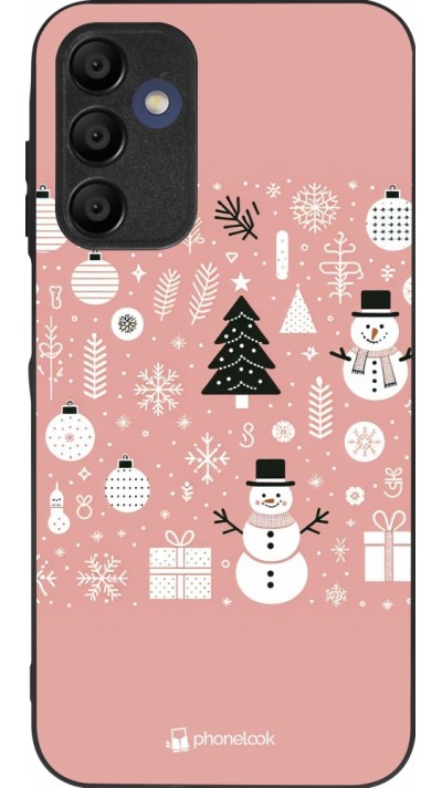 Samsung Galaxy A15 Case Hülle - Silikon schwarz Weihnachten 2024 Rose Schneemann Weihnachten