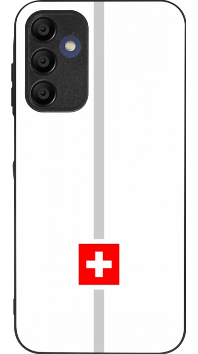 Coque Samsung Galaxy A16 - Silicone rigide noir Canton CH blanc
