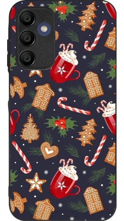 Samsung Galaxy A16 Case Hülle - Silikon schwarz Christmas 25 Pattern Gingerbread House