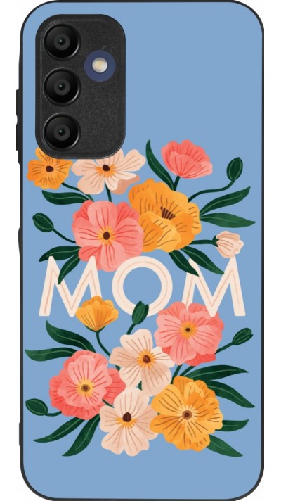 Coque Samsung Galaxy A16 - Silicone rigide noir Mom 2026 Flowers