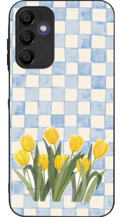 Coque Samsung Galaxy A16 - Silicone rigide noir Blue vichy tulips Spring 2026