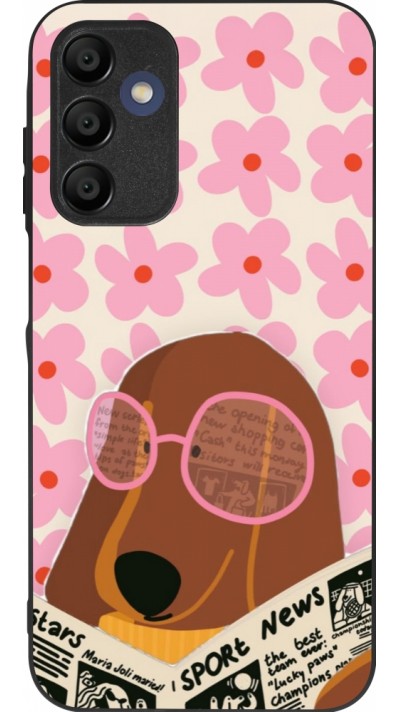 Coque Samsung Galaxy A16 - Silicone rigide noir Dog with newspaper Spring 2026