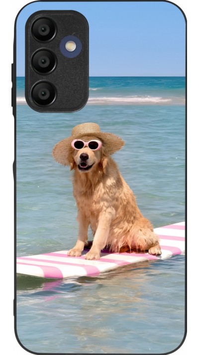 Samsung Galaxy A16 Case Hülle - Silikon schwarz Summer Dog on Paddle