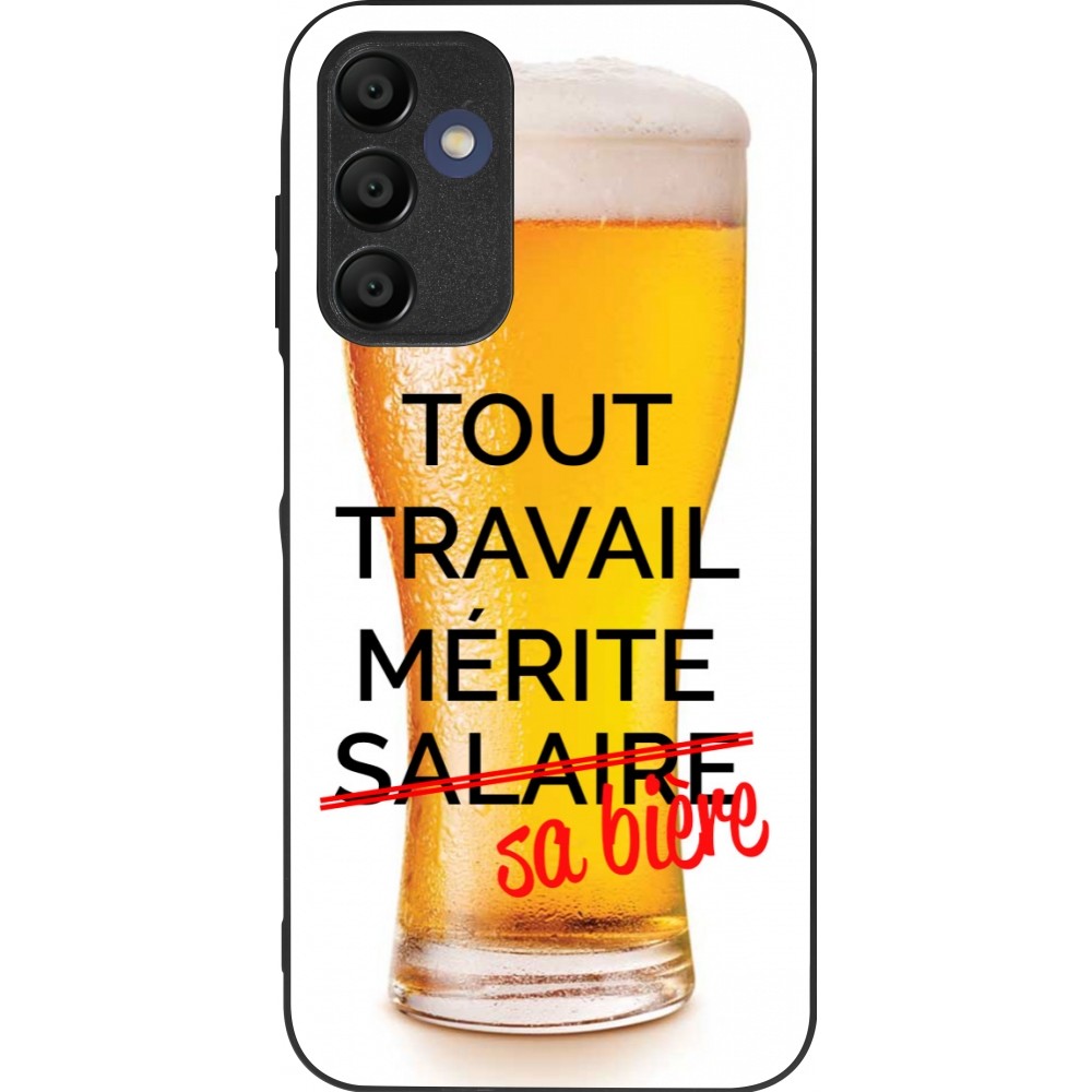 Coque Samsung Galaxy A16 - Silicone rigide noir Tout travail mérite sa bière