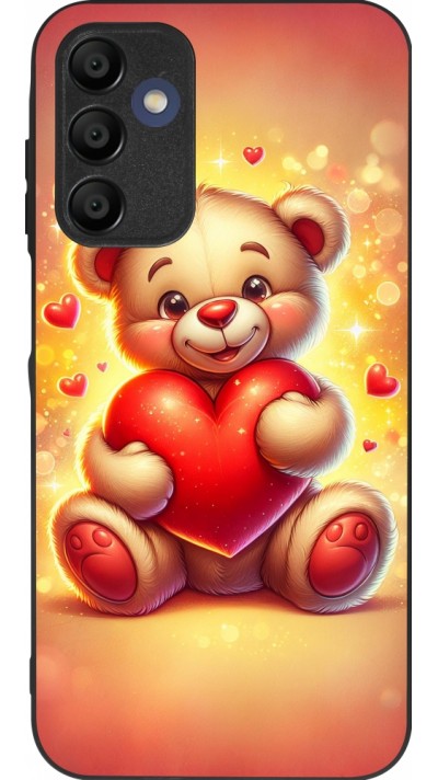 Coque Samsung Galaxy A16 - Silicone rigide noir Valentine 2024 Teddy love