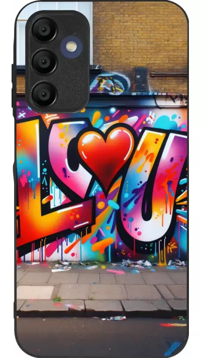 Coque Samsung Galaxy A16 - Silicone rigide noir Valentine 2025 Love U Tag