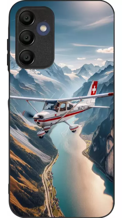 Coque Samsung Galaxy A16 - Silicone rigide noir Vol Alpin Suisse
