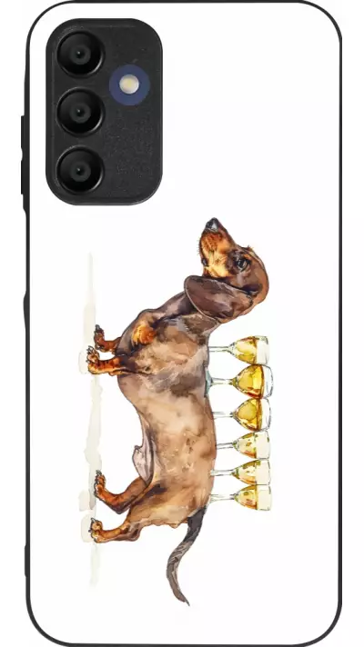 Coque Samsung Galaxy A16 - Silicone rigide noir Wine Teckel