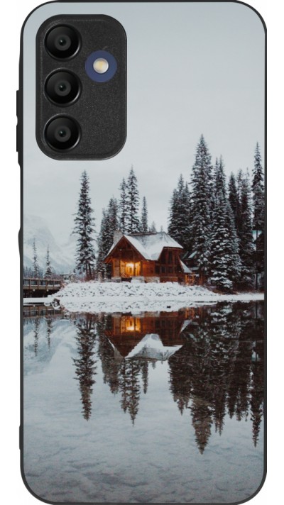 Samsung Galaxy A16 Case Hülle - Silikon schwarz Winter 25 Winter house forest afternoon