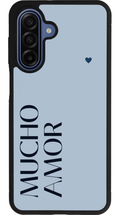 Samsung Galaxy A17 Case Hülle - Silikon schwarz Valentine 2024 mucho amor azul