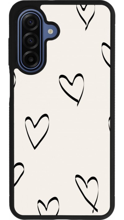 Samsung Galaxy A17 Case Hülle - Silikon schwarz Valentine 2023 minimalist hearts