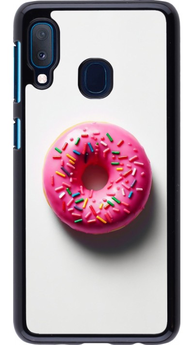 Samsung Galaxy A20e Case Hülle - Weisser Hintergrund, pinker Donut