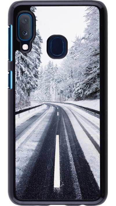 Samsung Galaxy A20e Case Hülle - Winter 22 Snowy Road Samsung Galaxy A20e Case Hülle - Winter 22 Snowy Road