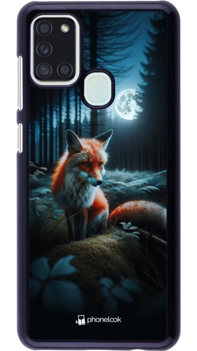 Coque Samsung Galaxy A21s - Renard lune forêt