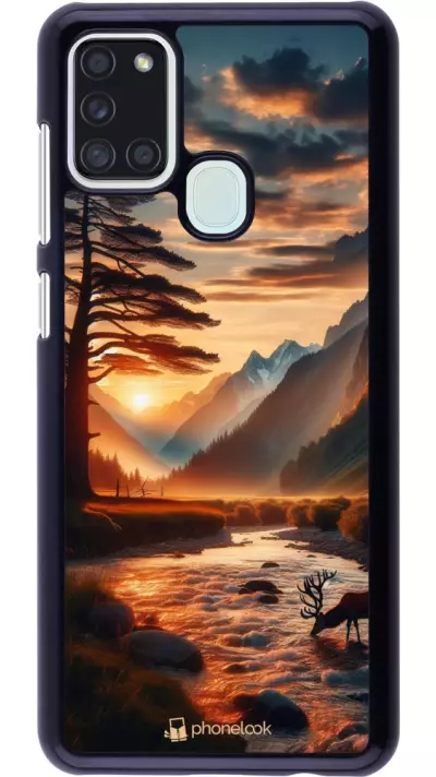 Coque Samsung Galaxy A21s - Valley Sunset Deer Tree