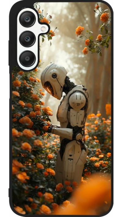 Coque Samsung Galaxy A25 - Silicone rigide noir Astronaut flowers 2025