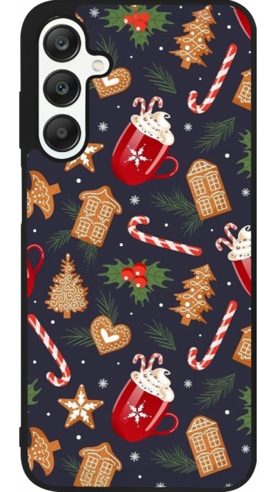 Samsung Galaxy A25 Case Hülle - Silikon schwarz Christmas 25 Pattern Gingerbread House