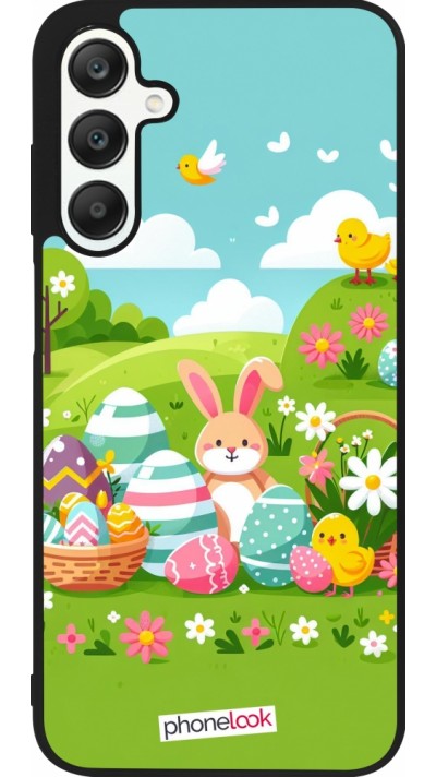 Coque Samsung Galaxy A25 - Silicone rigide noir Easter 2025 Green