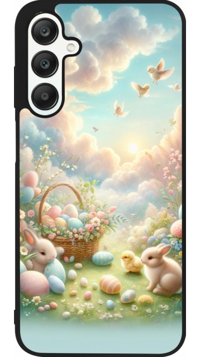 Coque Samsung Galaxy A25 - Silicone rigide noir Easter 2025 Pastel Pâques