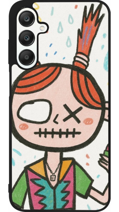Coque Samsung Galaxy A25 - Silicone rigide noir Little Girl Sketch