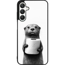 Coque Samsung Galaxy A25 - Silicone rigide noir Loutre papier de toilette
