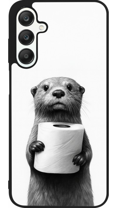 Coque Samsung Galaxy A25 - Silicone rigide noir Loutre papier de toilette