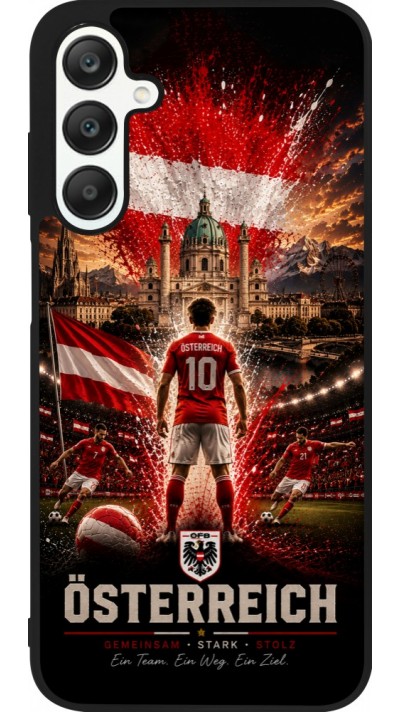 Samsung Galaxy A25 Case Hülle - Silikon schwarz Fussball Österreich splash 2026