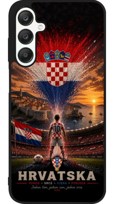 Samsung Galaxy A25 Case Hülle - Silikon schwarz Fussball Kroatien splash 2026