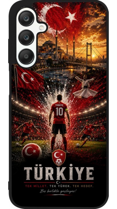 Samsung Galaxy A25 Case Hülle - Silikon schwarz Fussball Türkei splash 2026