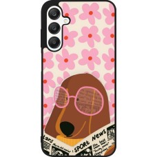 Samsung Galaxy A25 Case Hülle - Silikon schwarz Dog with newspaper Spring 2026