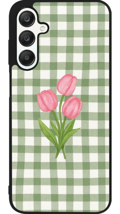 Samsung Galaxy A25 Case Hülle - Silikon schwarz Green vichy tulips Spring 2026