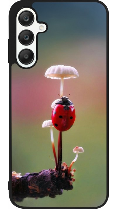 Samsung Galaxy A25 Case Hülle - Silikon schwarz Ladybird on a mushroom Spring 2026