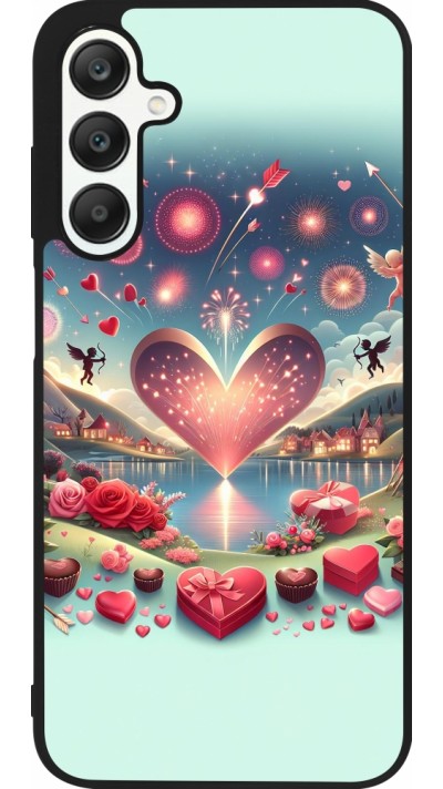Coque Samsung Galaxy A25 - Silicone rigide noir Valentine 2025 Chic