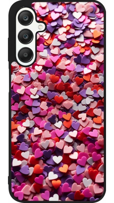 Coque Samsung Galaxy A25 - Silicone rigide noir Valentine 2025 Confetti