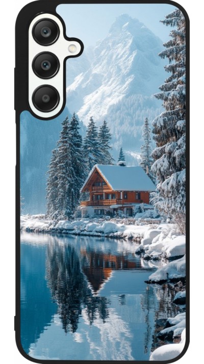 Samsung Galaxy A25 Case Hülle - Silikon schwarz Winter 25 Winter house forest day