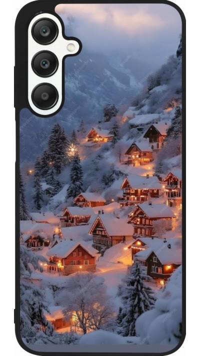 Samsung Galaxy A25 Case Hülle - Silikon schwarz Winter 25 Winter snowy village